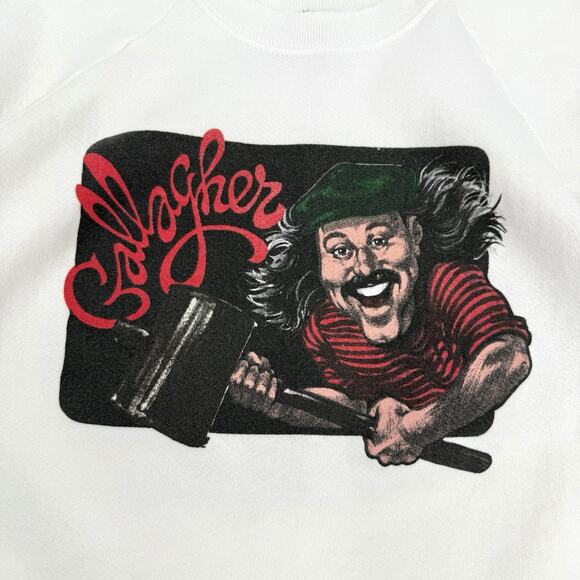 Vintage Gallagher Comedian Graphic Print Sweatshirt Fruit Of The Loom USA XL 90s - Picture 3 of 10